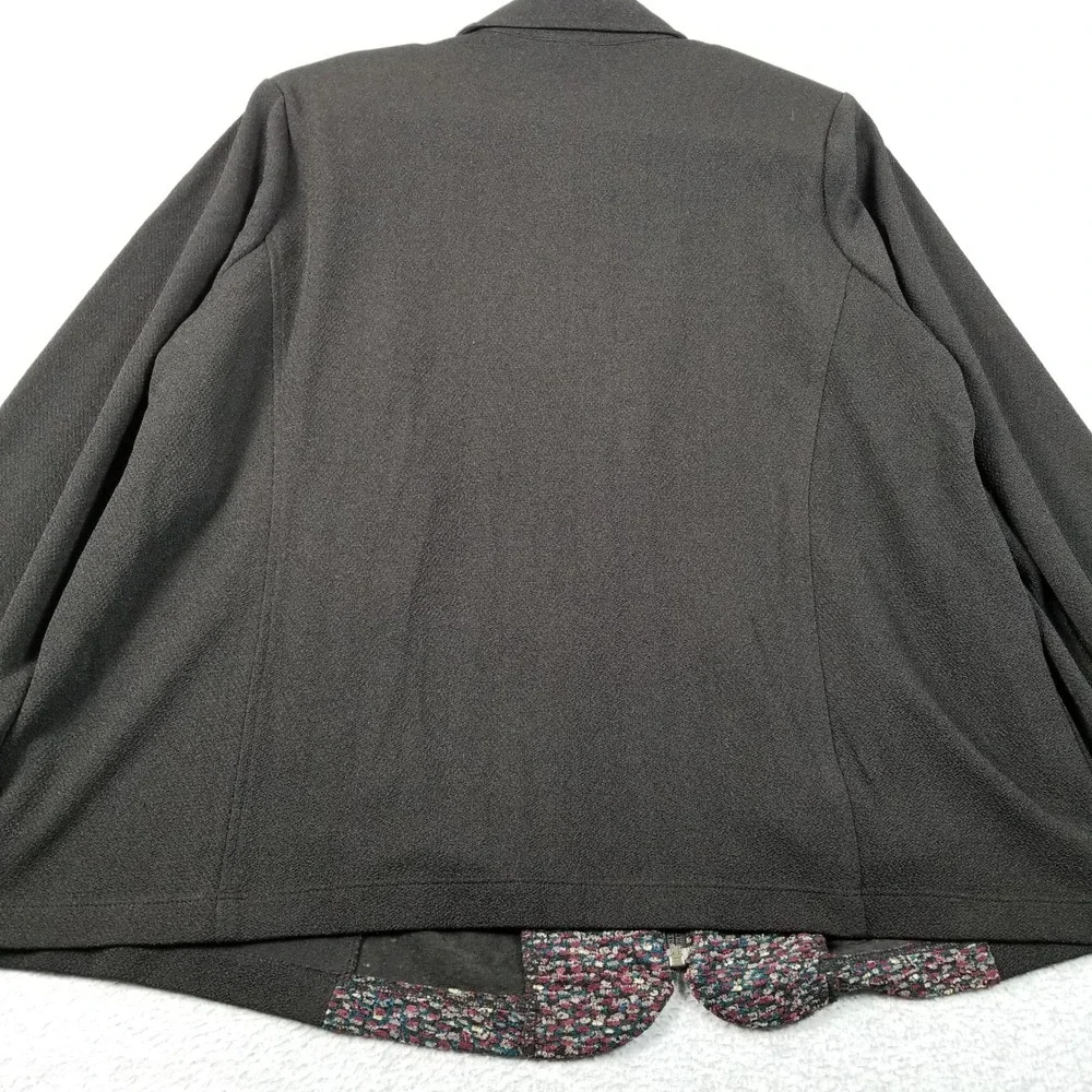 Maggie Barnes Jacket Womens 1X Multicolor Abstract Textured Long Sleeve Full Zip